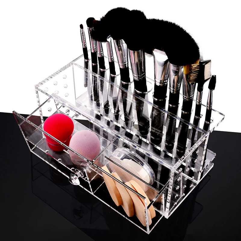 Новая дышащая акриловые puff Коробка для хранения макияж хлопковое дело