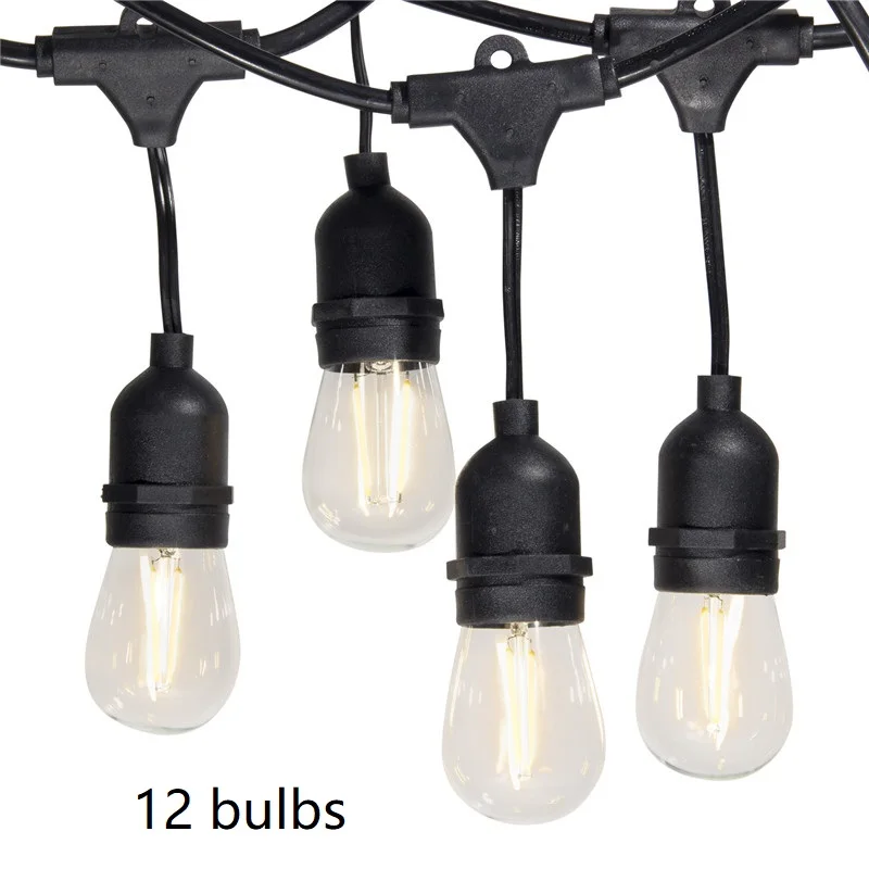 

Waterproof 7M 12 Bulbs LED String Lights Indoor Outdoor Commercial Grade E26 E27 Street Garden Backyard Holiday String Lighting