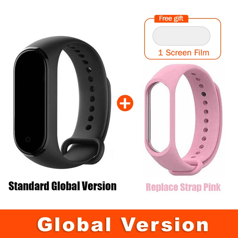 Global Pink Strap Глобальная версия опционально Xiaomi mi Band 4 умный Браслет Пульс фитнес 135 мАч большой цветной экран Bluetooth 5,0 mi band - Цвет: Global Pink Strap