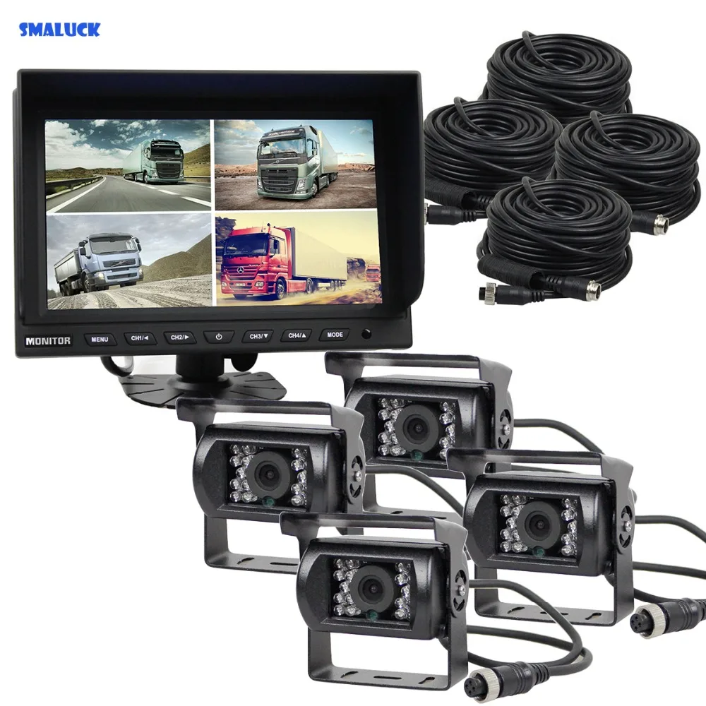 SMALUCK 9 &quotСплит QUAD Автомобильный монитор + 4 x CCD IR камера ночного видения заднего