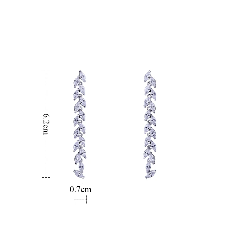 Женские длинные висячие серьги GAOLA классические белого и золотого цвета с