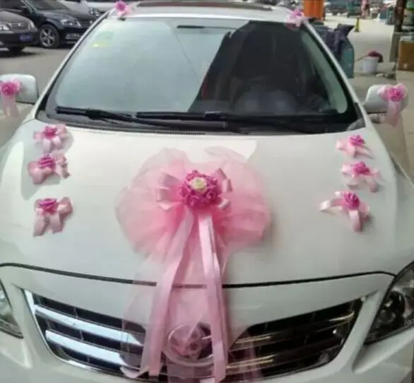 Основной и вспомогательный Набор декоративных цветов для свадебного автомобиля