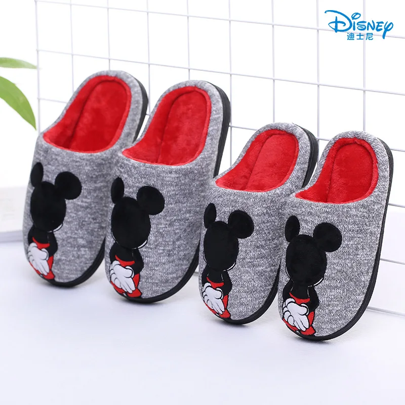 Disney/Детские хлопковые тапочки, новинка года, осенне-зимние Нескользящие бархатные теплые домашние тапочки для мальчиков и девочек, размеры 30-35