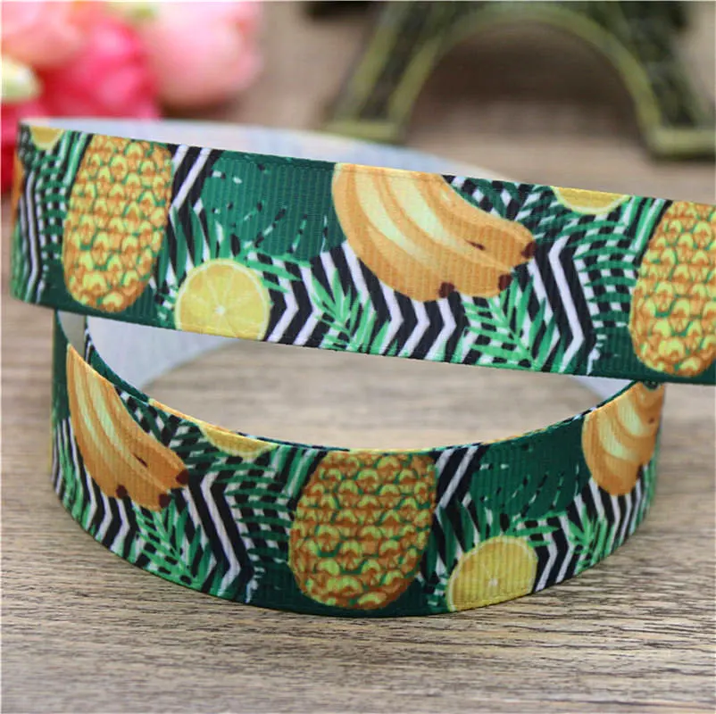DHK 10yards fruits flamingo pineapple printed grosgrain Ribbon Accessory hairbow headwear decoration Wholesale OEM DIY B1666 | Дом и сад
