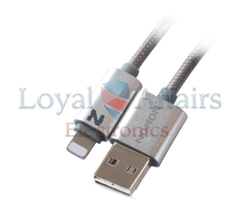 Nohon N светодиодный 8-контактный USB кабель 1 м кабель для зарядки и синхронизации данных металлический плетеный провод для Lightning iPhone X 8 7 6s 6 plus 5 5S iPad