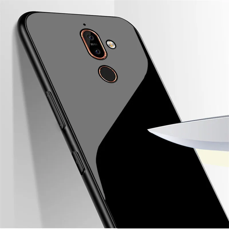 Чехол для телефона s для Nokia 7 Plus, ультра тонкий роскошный гибридный глянцевый чехол из закаленного стекла для Nokia 7 Plus, задняя крышка 6,0 дюйма