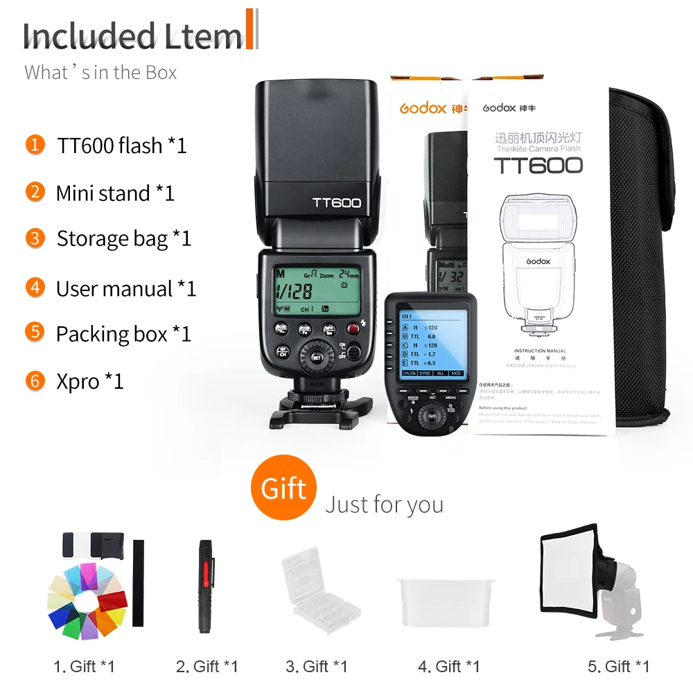 Godox TT600 2,4G Беспроводная GN60 Master/Slave камера Вспышка Speedlite с Xpro триггером для Canon Nikon sony Pentax Olympus Fuji