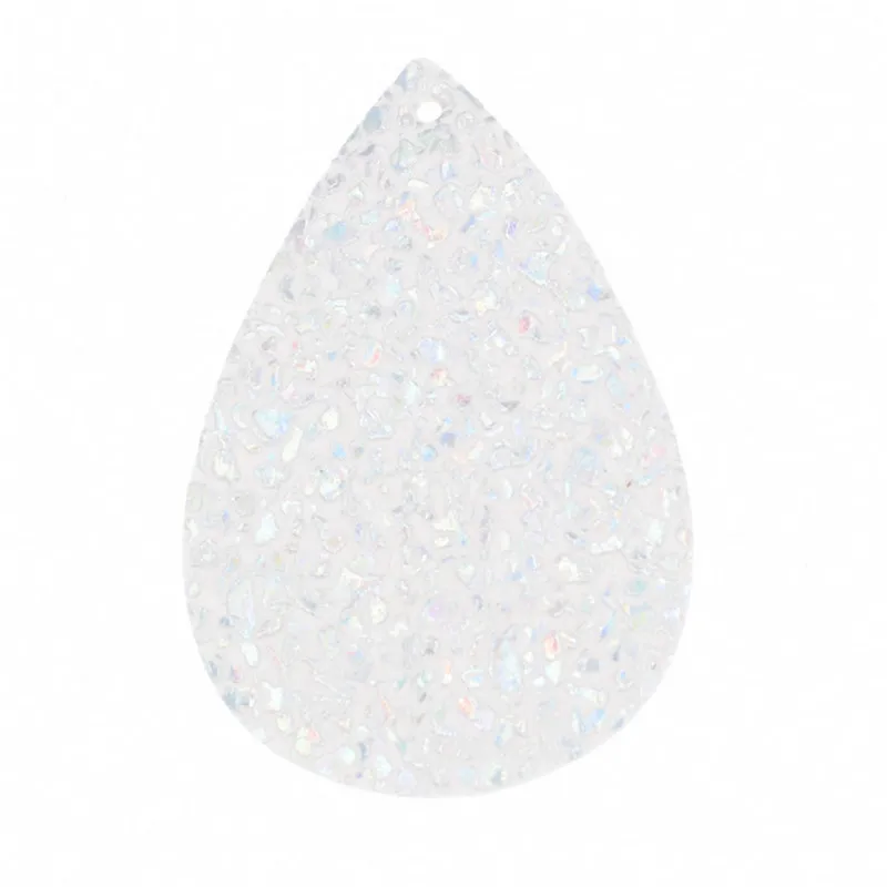 5 шт./лот новые модные кожаные подвески в форме слезы с блестками соединители для