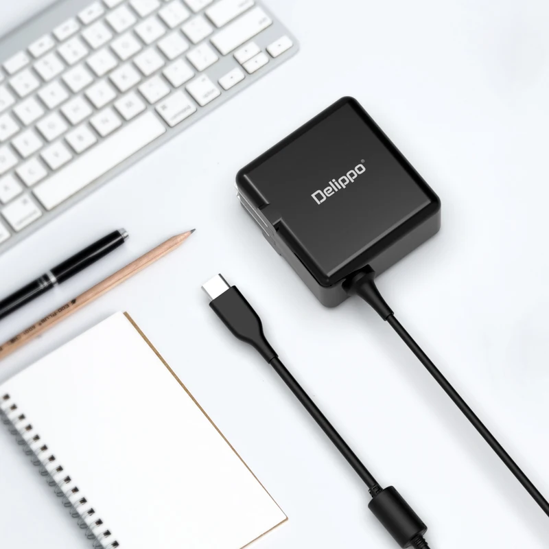 Delippo Оригинал USB-C 45 Вт (макс) Путешествия стены зарядное устройство Smart выход тип-c