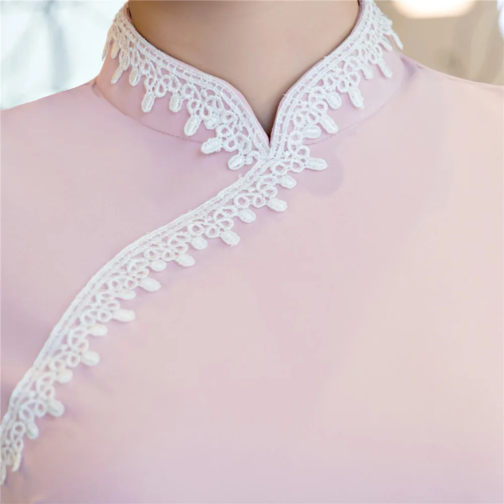 Шанхай история традиционные китайские Топы Ципао с коротким рукавом Топ