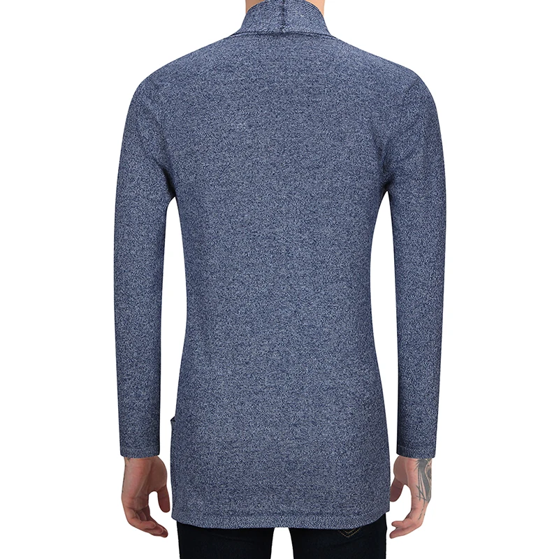 Мужской приталенный однотонный Кардиган с длинным рукавом пуловер отложным