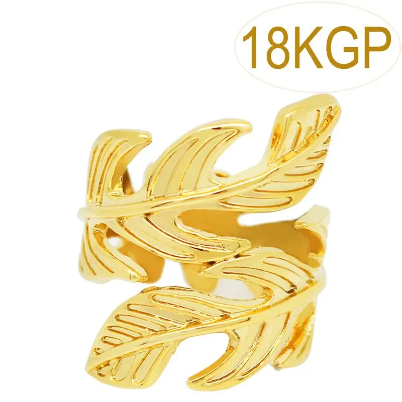 Женское кольцо на указательный палец с перьями 2 года гарантии|ring gold|gold colorgold gold |