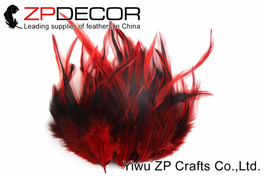 Zpdecor 100 шт/партия 10-15 см(4-6 дюймов) красивые узоры для художественных ремесел окрашенные Красные кружевные остроконечные петушиные перья