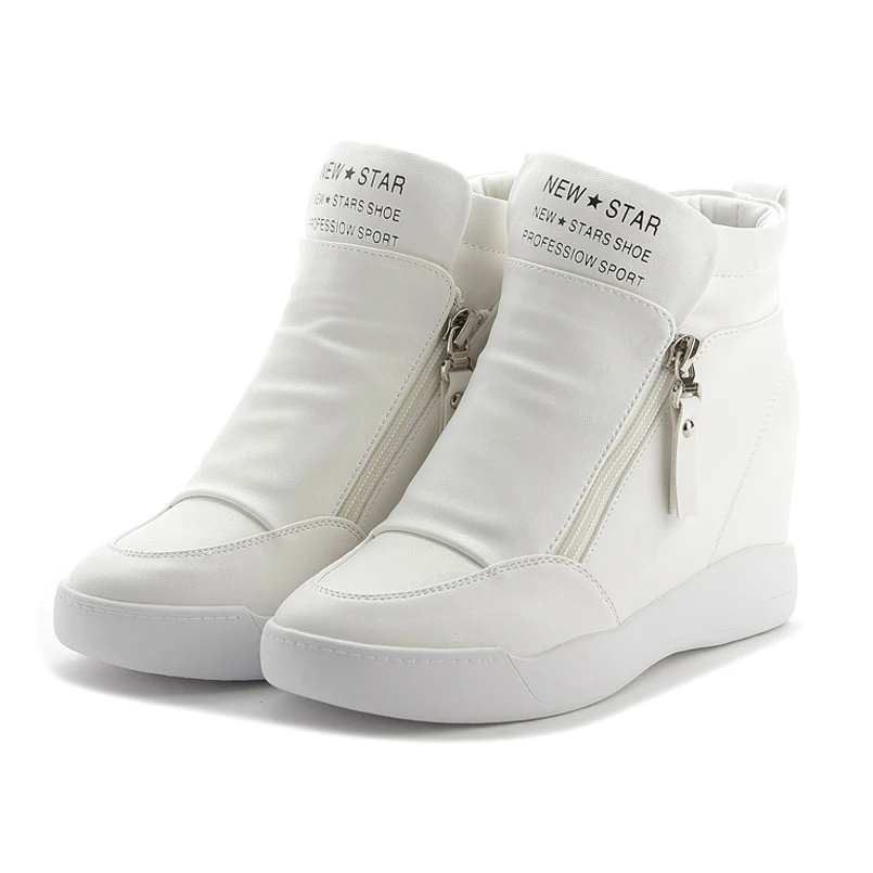 Туфли женские на платформе и высоком каблуке хлопок молния увеличенная