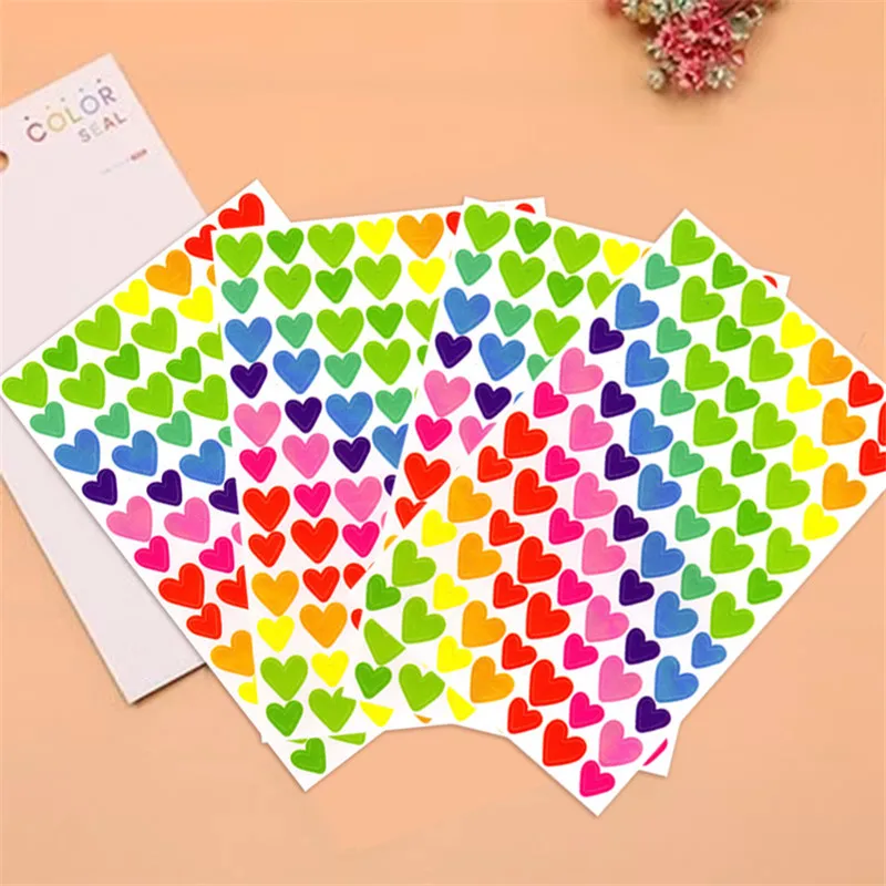Colorful Dot Love Stars Shape Funny Toy Sticker Kids Paper Diary Journal Scrapbook Decorative Stickers for Children Classic Toys |