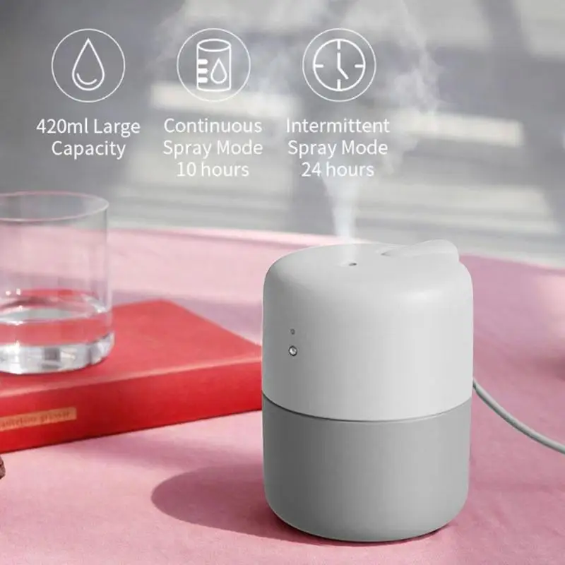 Умный домашний модуль Xiaomi, 420 мл, USB, Настольный увлажнитель, бесшумный очиститель воздуха, распылитель, анти-сухой увлажнитель воздуха для офиса