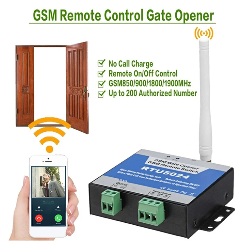 

KinJoin GSM Gate Opener Relay Switch Remote Access Control Wireless Door Opener By Free Call King Pigeon RTU5024