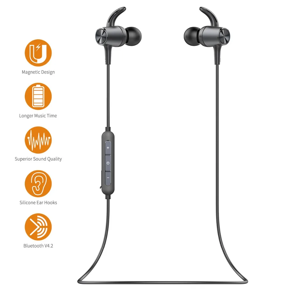 Беспроводные наушники Doosl Bluetooth 4 2 Snug Fit Sports Bulit in Mic (7 часов воспроизведения