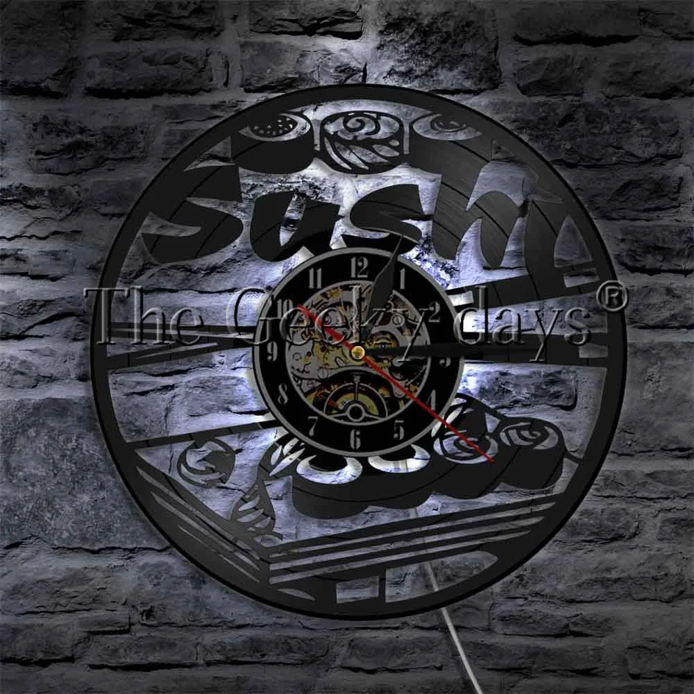 Японских суши Рулонов Виниловых Пластинок светодиодное освещение вкусные Еда