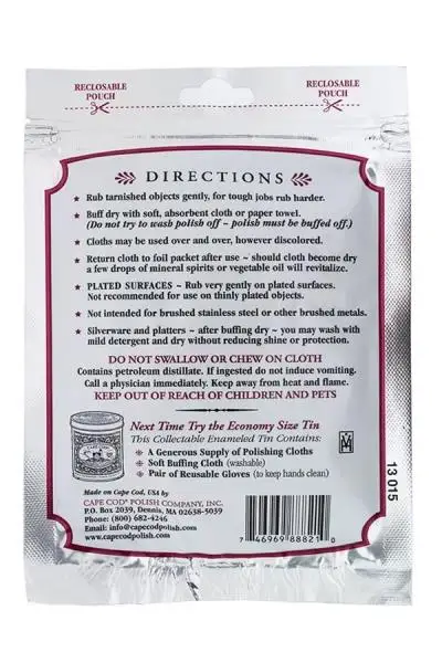 Накидка Cod очищает полировальные ткани для мелких металлов двойная упаковка