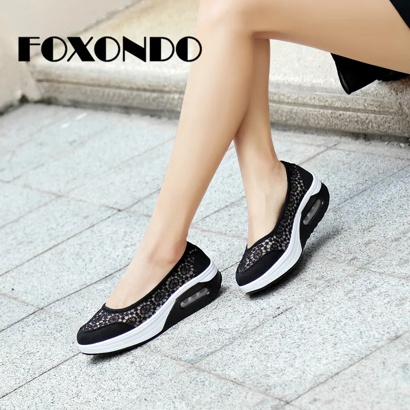 Foxondo 2019 летние Женская обувь на плоской платформе Для женщин повседневные
