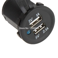 waterproof 2 port duel usb charger outlet 1a 2 1a for panel mount motorcycle car power inverter