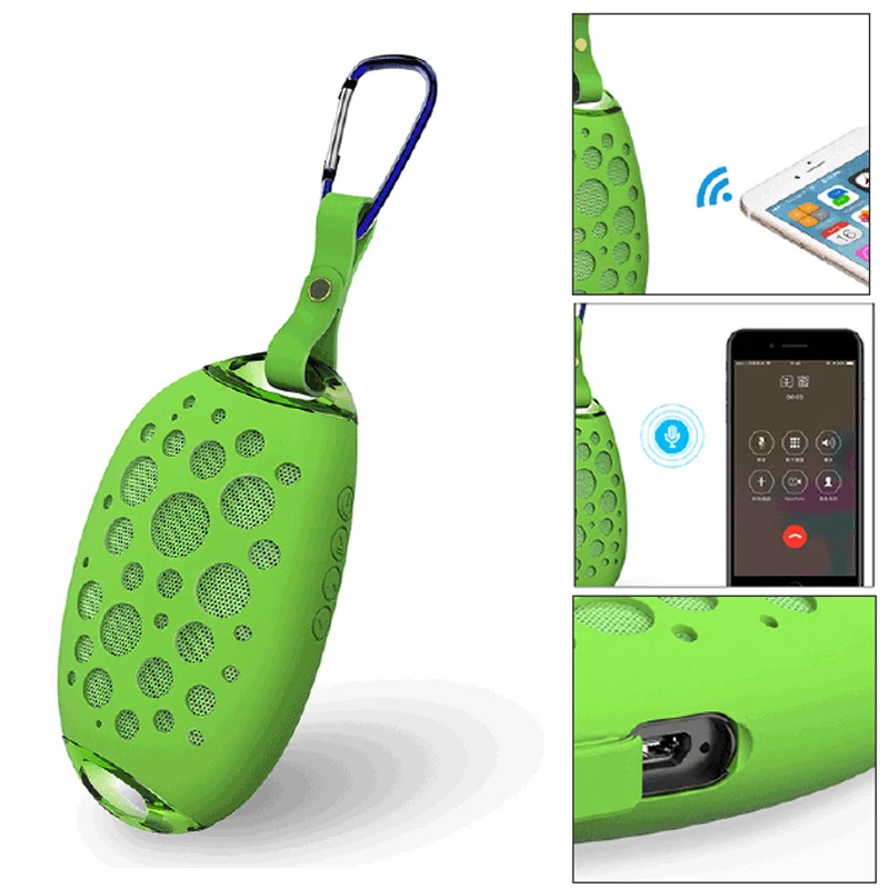 Мини беспроводной Bluetooth динамик открытый стерео с микрофоном крючок IP54