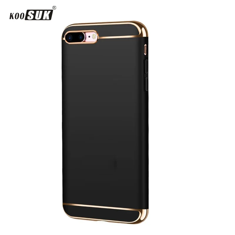 Чехол для iphone 8 Plus 3 в 1 с золотым покрытием жесткий чехол телефона из ПК 7 i7 i8