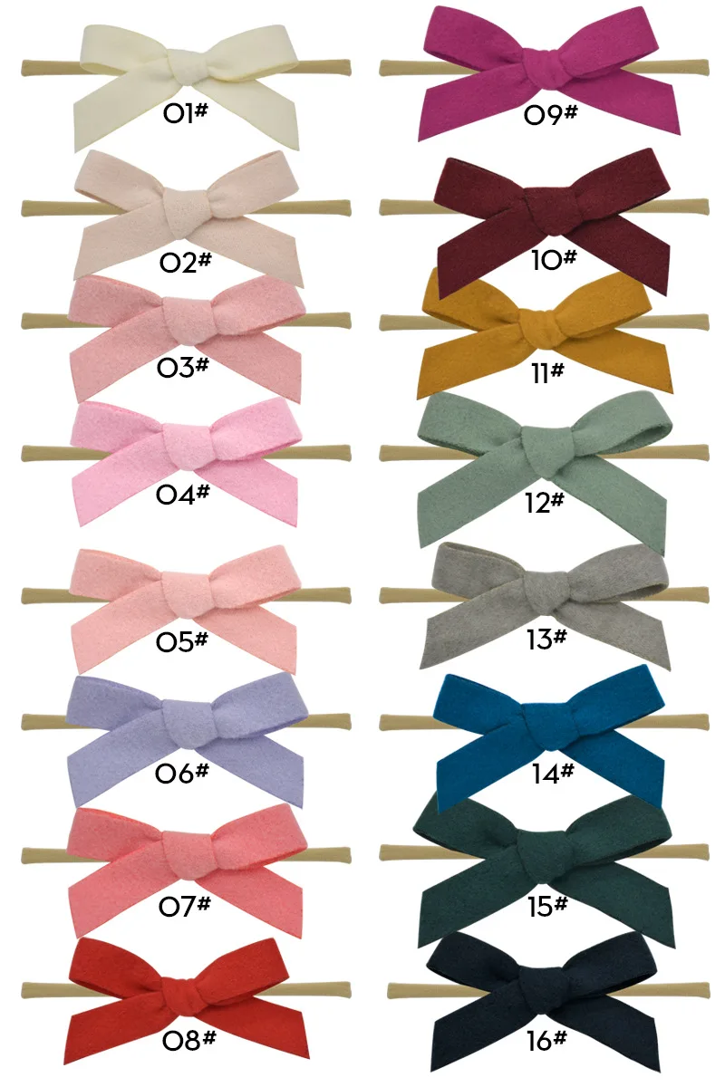 Top Sale 36pc/lot New 3.2&quot Felt Bows Nylon Headbands For Girls Hair Accessories Baby Buotique Fabric Barrettes Hairgrips | Аксессуары