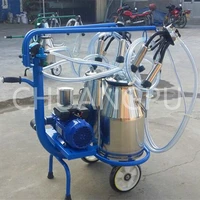 with double buckets mobile dry type pump milking machine for cowsheepcattlegoat