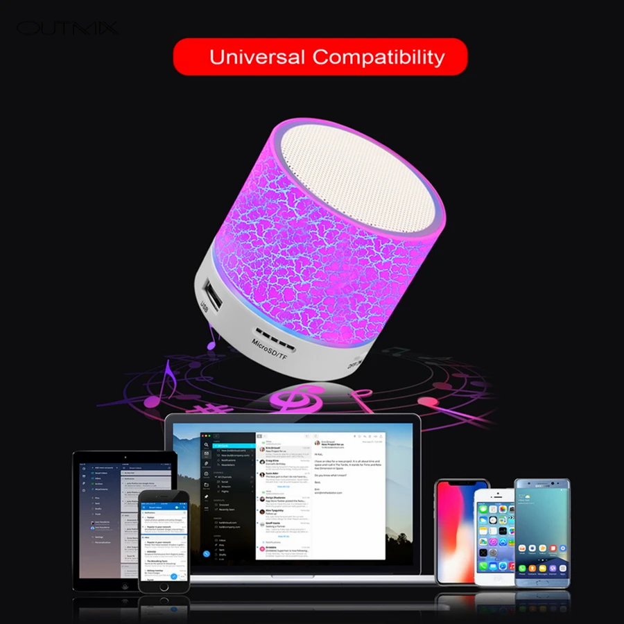 A9 Bluetooth Динамик мини Беспроводной громкий Динамик трещины светодиодный TF USB Сабвуфер bluetooth Динамик s mp3 стерео аудио музыкальный плеер