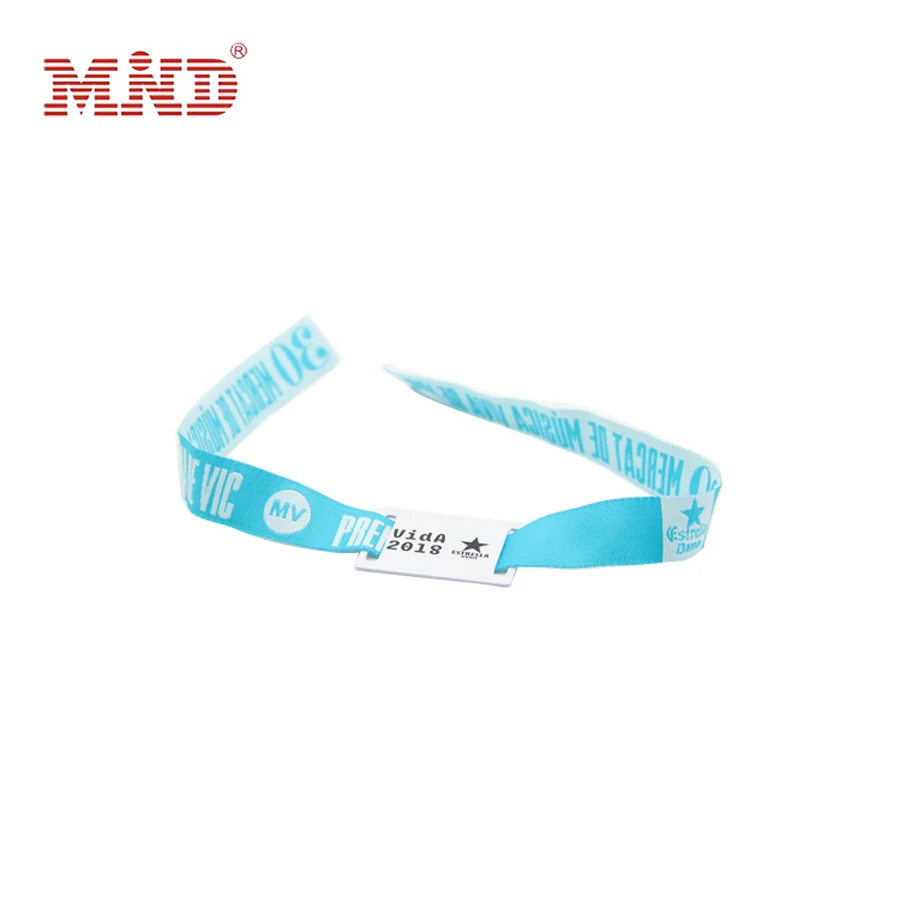 Cheap Custom Festival 13.56mhz RFID Woven Fabric Wristband for Events  factory outlet
