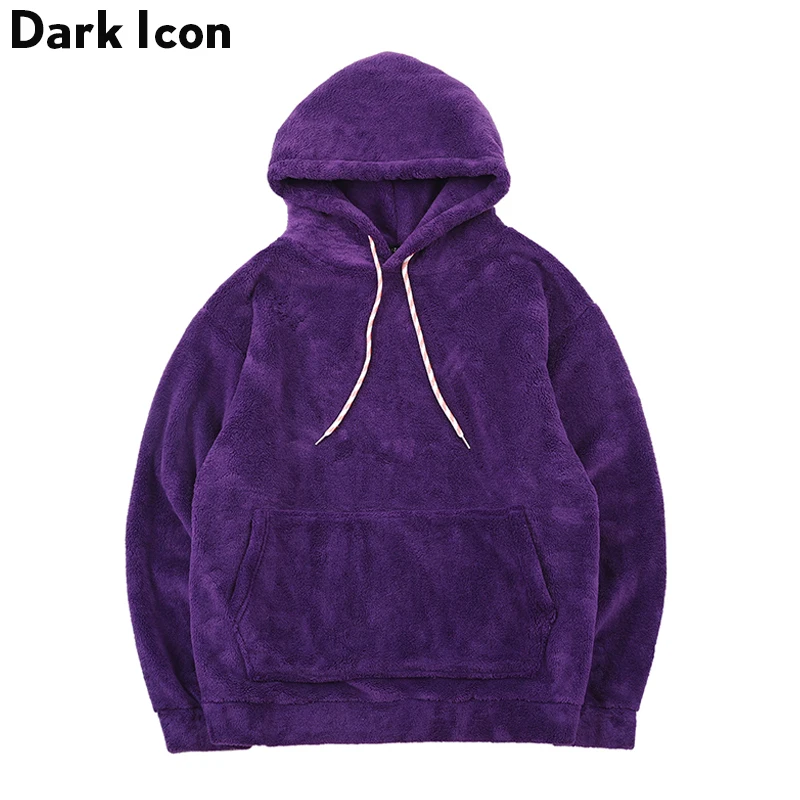 Мужская толстовка с капюшоном Dark Icon Sherpa однотонная Толстовка Оверсайз передним