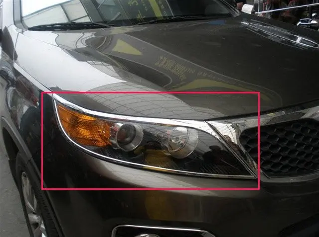 For KIA Sorento 2009-2011 2012 ABS Chrome Front headlight Lamp Cover