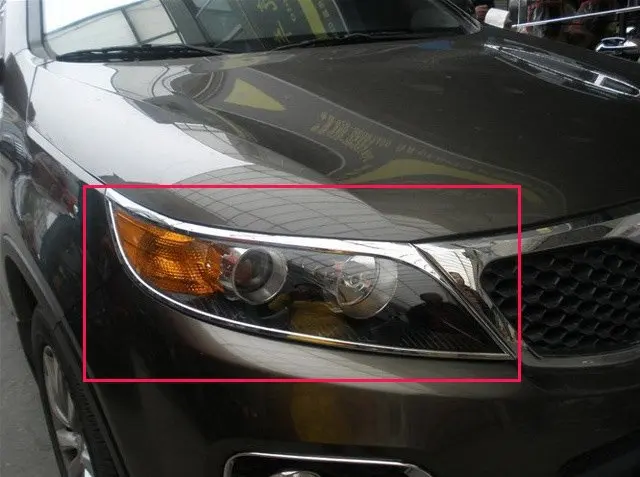 Крышка передней фары для KIA Sorento 2009 2011 2012 ABS Chrome|cover chrome|kia sorentoabs chrome |