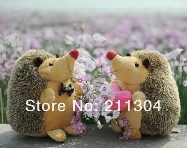 Бесплатная доставка 2 шт./лот плюшевая игрушка 18 см высокий Ежик пара супер милых