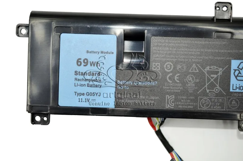 Оригинальный аккумулятор JIGU 11 1 В 69Wh G05YJ для DELL Alienware 14 A14 M14X R3 R4 0G05YJ Y3PN0 8X70T |