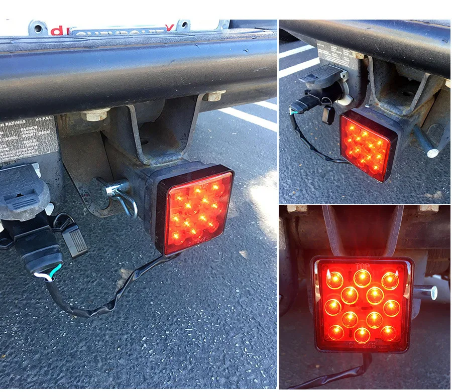 12V автомобиль Грузовик Прицеп Сцепка супер яркий 12-светодиодный задний тормоз противотуманный фонарь красный квадратный прицеп задний фонарь