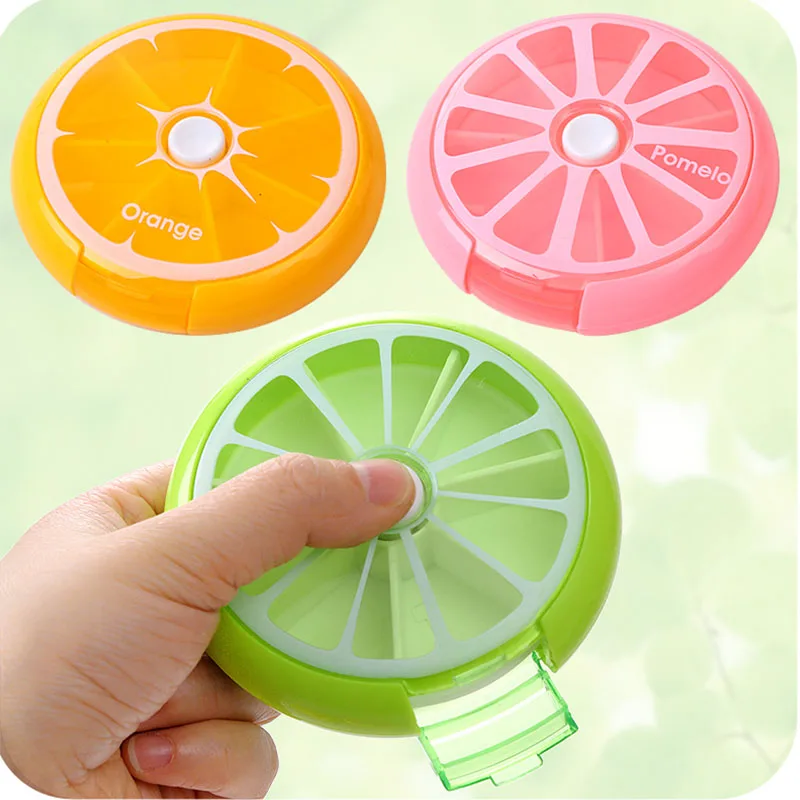 Портативный вращающийся 7 дней в неделю органайзер для таблеток дорожный