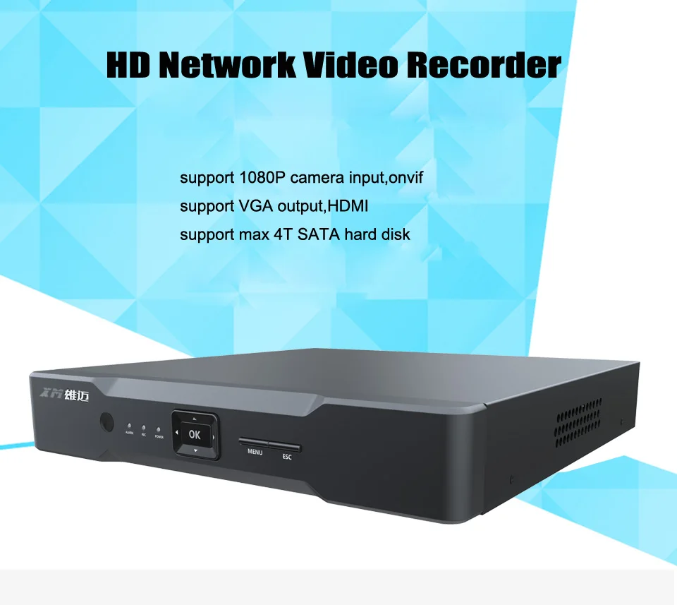 XM CCTV 8CH NVR 8CH 1080 P Full HD 2MP ONVIF сетевая видеокамера наблюдения система P2P видеомонитор HDMI, VGA, BNC Выход CCTV система