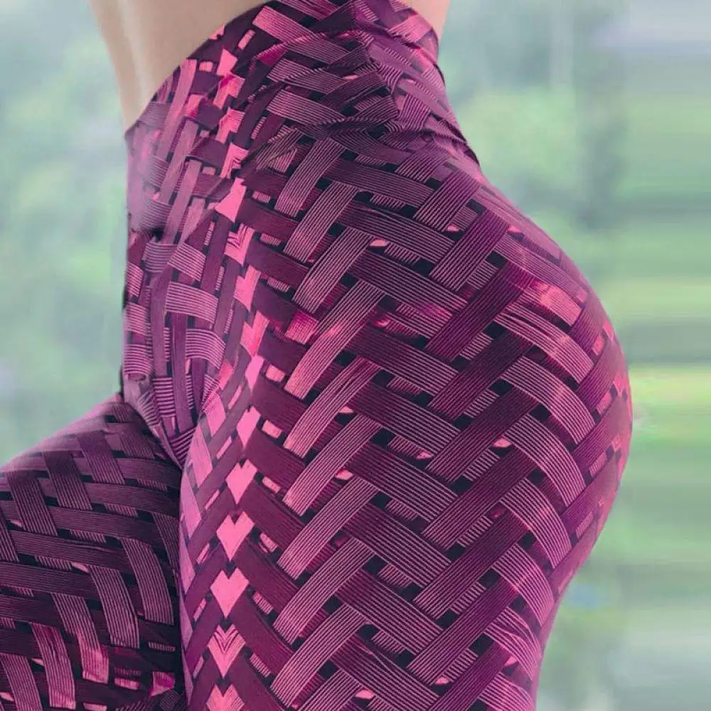 Женские штаны для йоги с высокой талией и принтом, спортивные Леггинсы Irenweave, тканые женские штаны с завязками, леггинсы для фитнеса и тренировок