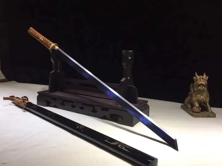 Handmade Chinese Wushu Sword KungFu Tang Jian Sharp High Manganese Steel Blade Full Can Be Cut Bamboo |