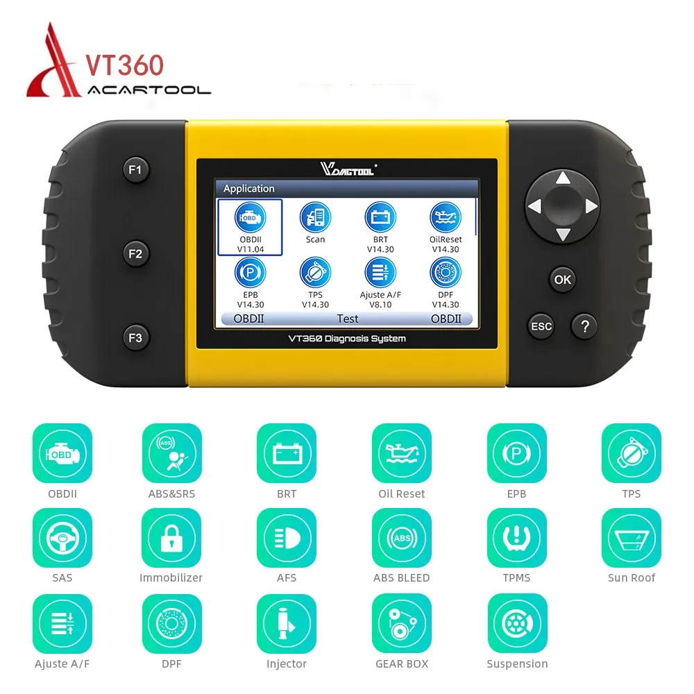 VDIAGTOOL VT360 OBD2 сканер автомобильный диагностический инструмент ключевой программист со специальными функциями онлайн обновление бесплатно