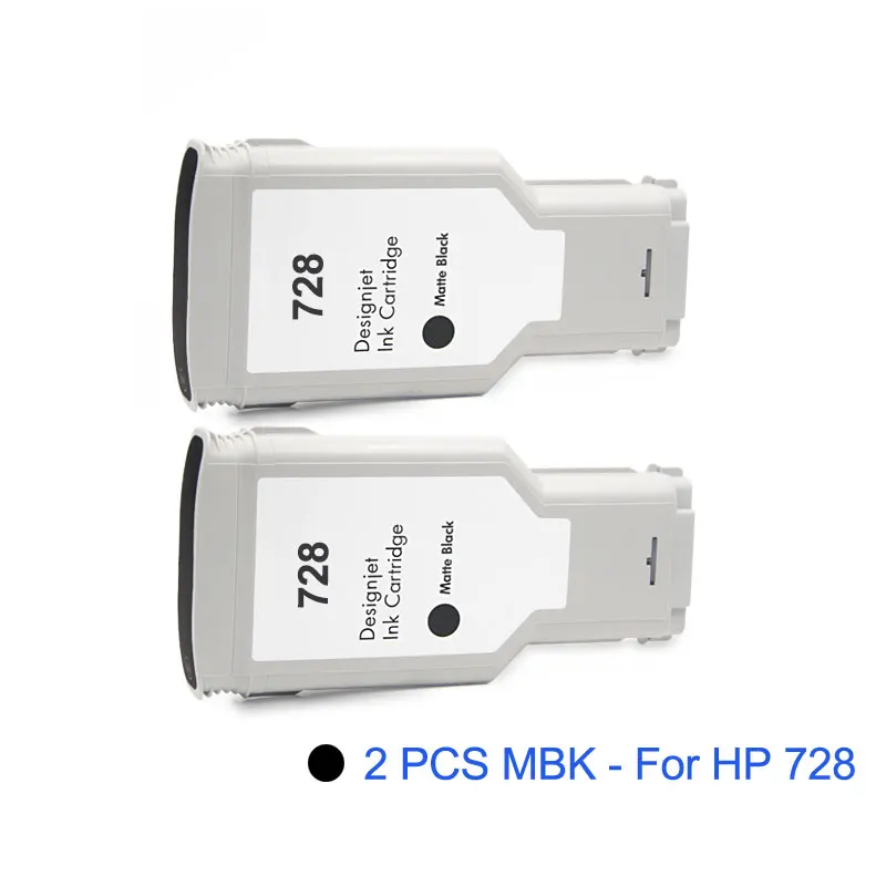 2 PCS - MBK Третий вечерние 4 шт./компл. с чипом для hp 728 переработанный чернильный картридж с чернилами для hp DesignJet T730 T830 принтер - Цвет: 2 PCS - MBK