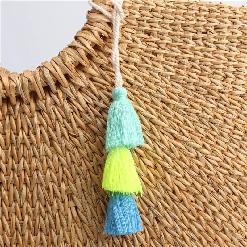 Naomy&ampZP 1PC Bohemian Handmade Bag Pendant Accessories Women Multicolor Cotton Tassel Key Chain Jewelry Charm Keychain Keyrings |