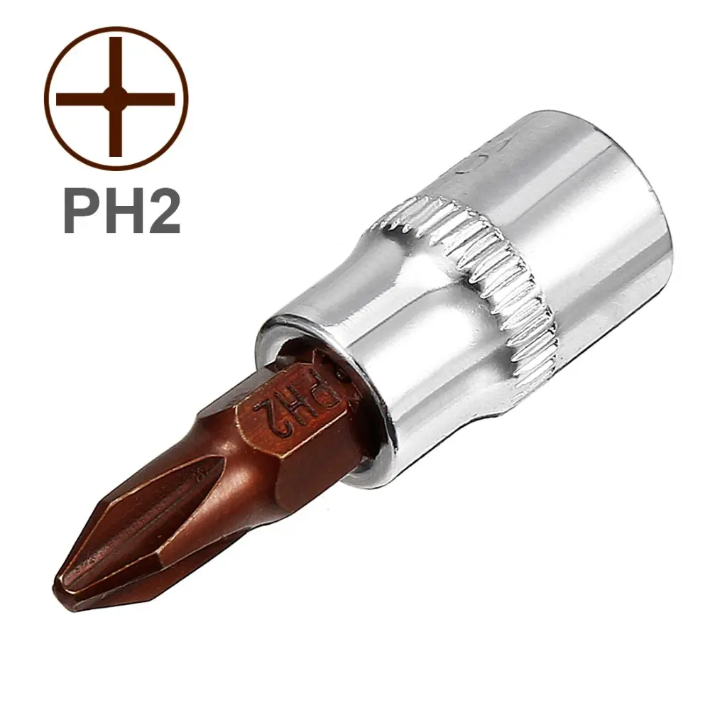UXCELL 2 шт. 1/4 дюймовый диск PH2 Philips Bit Socket S2 сталь для превосходной твердости