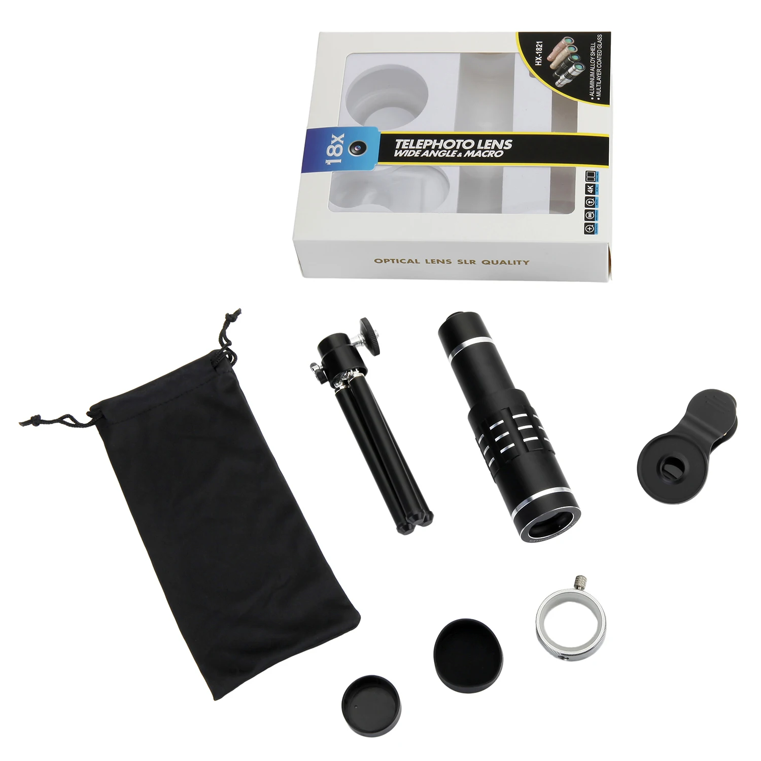 AAAE универсальная телефото 18x зум Камера телефон телескоп Рыбий глаз объектив 18X