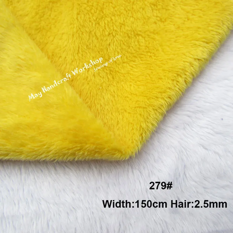Желтый флис Ткань качество мягкой Твердые коротким ворсом плюшевые для пэчворка