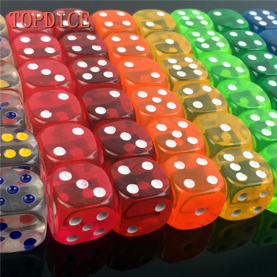 [Topdice] 10 шт./компл. 18 мм ясно красочные кости цифровые cube набор питьевой игры