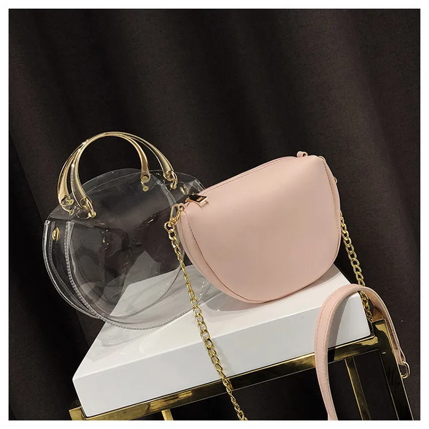 2 шт. композитные сумки летние прозрачные пляжные женские круглые сумочки из ПВХ